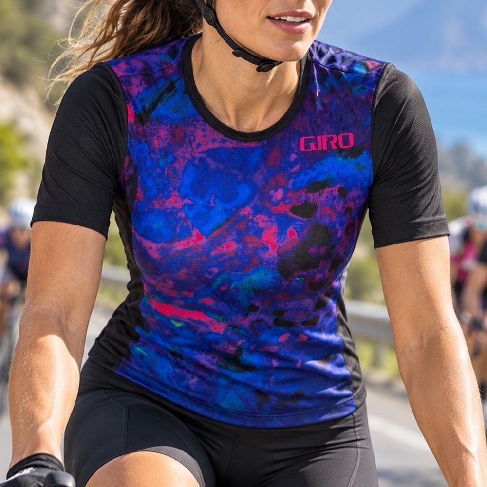 Giro Roust MTB Jersey Womens XS Tidepool Blue Purple  Short Sleeve Cycling O1